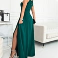 thumbnail image 6 of Wycnly Womens Dresses Party Prom Sexy High Slit Empire Waist Keyhole Long Dresses Fashion Solid Halter Sleeveless Maxi Summer Dress Green m, 6 of 7