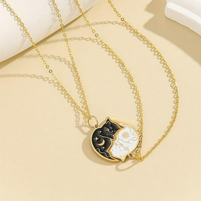 A Minimalist Necklace With A Unique Design That Harmonizes With Any Ensemble Crafted In Stainless Steel For Everyday Wear And Subtle Statement 2PCS