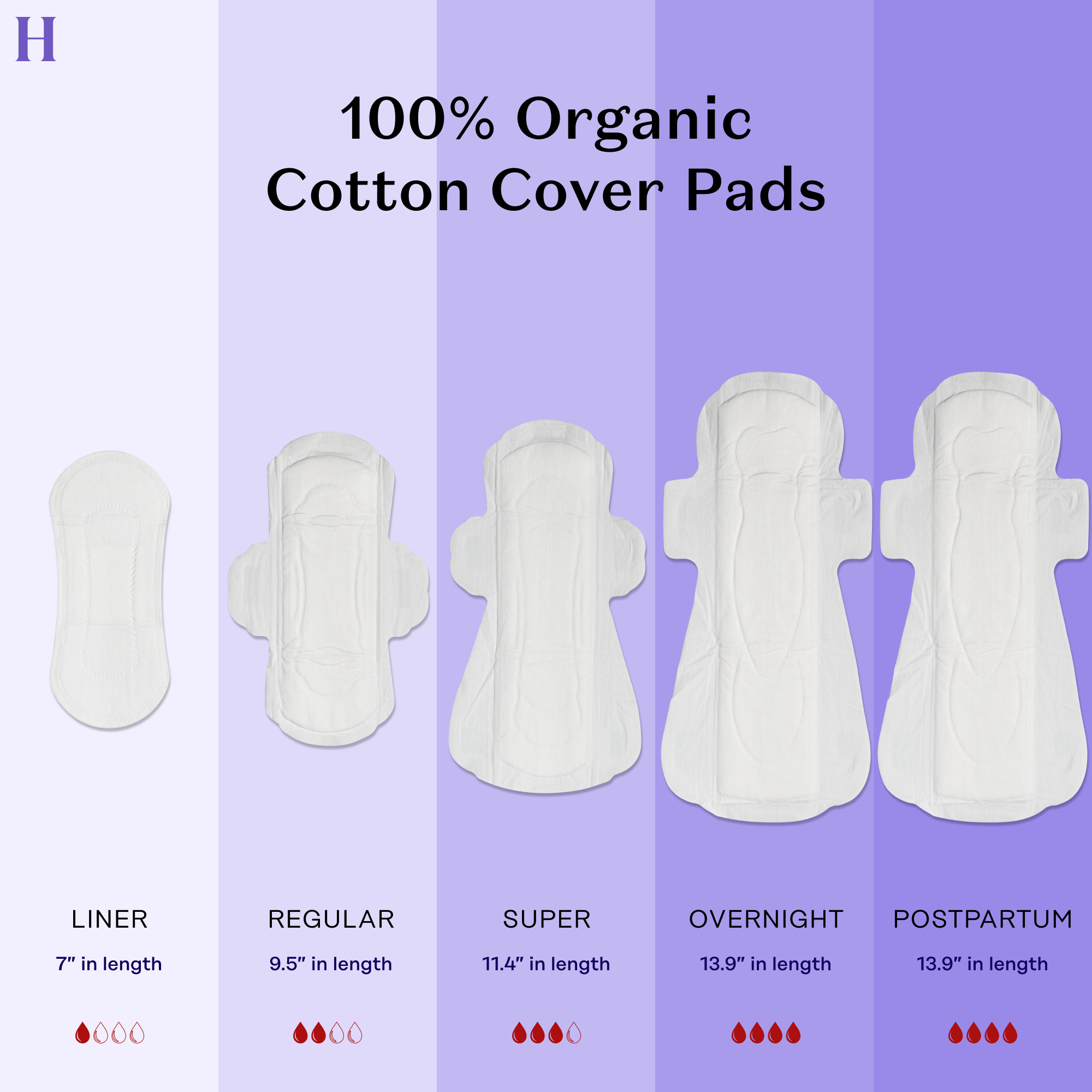 The Honey Pot Company, Herbal Overnight Pads with Wings, Organic Cotton Cover, 12 ct. - image 5 of 9