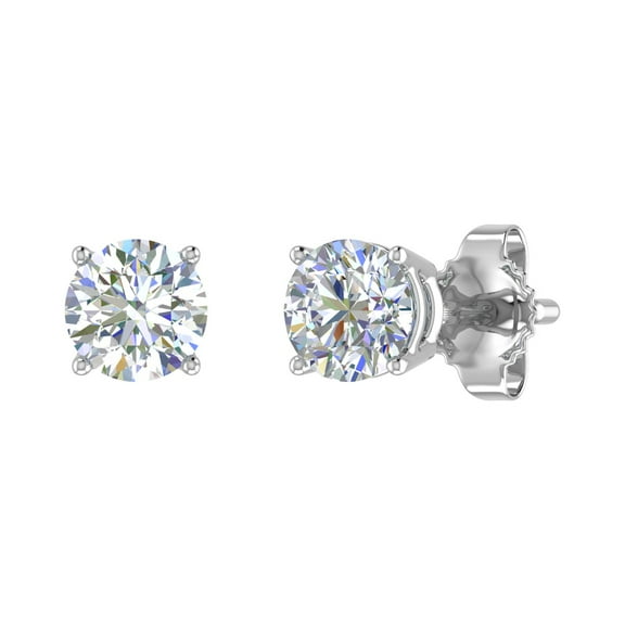2/3 Carat Diamond 4-Prong Set Stud Earrings in 14K Rose Gold
