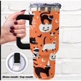 thumbnail image 4 of 40 Oz Halloween Cat Tumbler With Handle and Straw, Cute Black Cats Stainless Steel Double Walled Vacuum Insulated Cup, 4 of 8