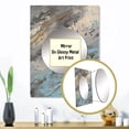 thumbnail image 3 of Designart "Marbled Artistry Beige and Blue I" Modern Geometric Mirror Wall Decor - Modern Beige Abstract Hallway Wall Mirror Art - 32" x 24" Inch, 3 of 5