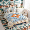 thumbnail image 3 of Erosebridal Hippie Mandala Twin Bedding Sets, Bohemian Floral Bedding Comforter Set, Blue Orange, Gray Reversible 7-Piece, 3 of 6