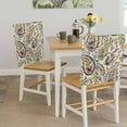 thumbnail image 5 of Blue Green Flower Dining Chair Back Cover Only, Watercolor Abstract Paisley Bohemia Texture Set of 8 Chair Back Covers, Removable Washable for Dining Room, Banquet & Holiday Decoration, 5 of 9