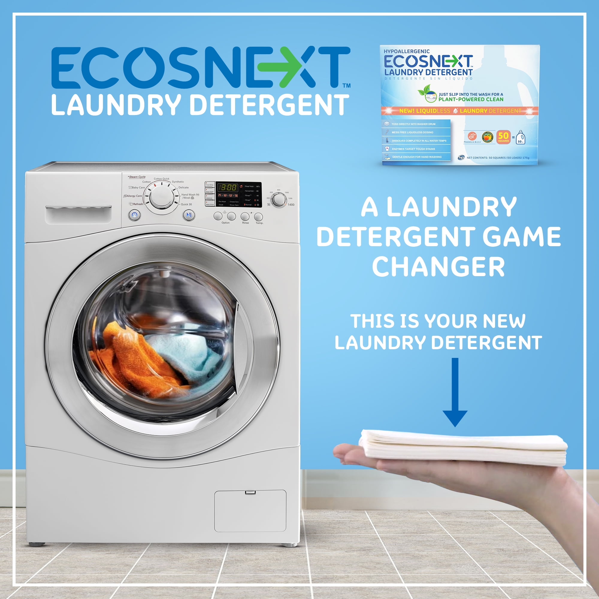 Ecosnext Liquidless Magnolia & Lily Laundry Detergent 50 Count