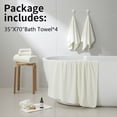 thumbnail image 3 of Jessy Home 4 Pack Oversized Bath Sheet Towels 700 GSM Ultra Soft Cream Bath Towel Set, 3 of 8