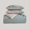 thumbnail image 4 of Bebejan Peach Leaves on Sage 5 Piece Comforter Set, Queen, Green, 100% Cotton Sateen, Reversible, All Season, Cozy Comfort, 4 of 11