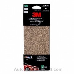 3M Sandpaper, 03038, 3-2/3 in x 9 in, 40 grit