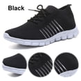 thumbnail image 3 of Zapatos Casuales Mujer Likrtyny Malla Con Cordones Transpirables Planas Ligeras Negro 36, 3 of 9