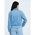 thumbnail image 3 of Scoop Women's and Women's Plus Denim Bomber Jacket, Midweight, Sizes XS-4X, 3 of 7