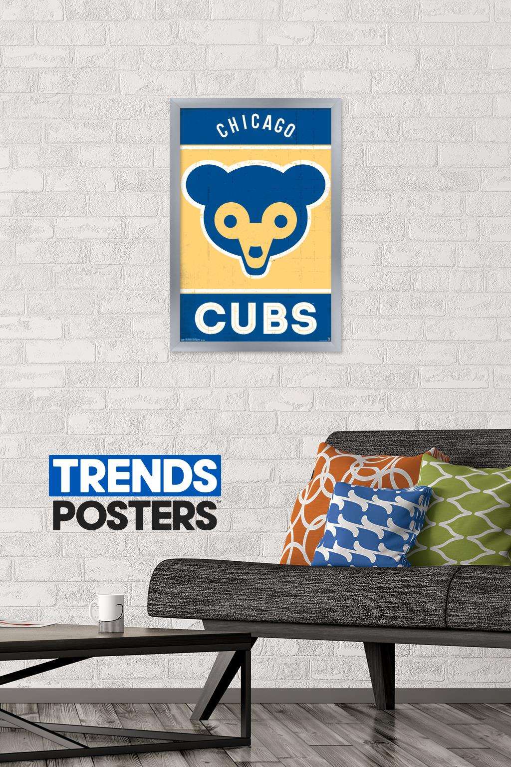 MLB Chicago Cubs - Retro Logo 14 Wall Poster, 14.725" x 22.375", Framed