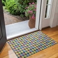 thumbnail image 2 of Multi Color Diamond Checkerboard Checkered Pattern Door Rugs,Washable Non Slip Door Mats Indoor,Decorative Door Mats,Entry Mat Indoor for Entrance,Bedroom,Kitchen,Bathroom,17"x30", 2 of 6