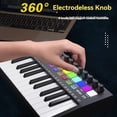 thumbnail image 4 of Mini Teclado Portátil de Control MIDI, USB, Teclado Secuenciador, Pads de Batería Retroiluminados, 8 Perillas, OLED, Controlador de 25 Teclas, 4 of 5