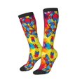 thumbnail image 2 of Women's Knee High Socks Autism Awareness Puzzle Flag Outdoor Casual Tube Socks, 2 of 7