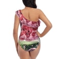 thumbnail image 5 of Picia Watermelon Splash Realism Art Pattern Women's One Piece Swimsuits,One Shoulder Swimwear Asymmetric ,Ruffle Monokinis Bathing Suits,High Waisted Flattering Bathing Suits-Large, 5 of 8