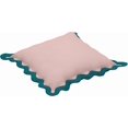 thumbnail image 2 of Tov Furniture Scalloped Edge Blue and Pink Linen Throw Pillow, 2 of 6