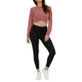 thumbnail image 5 of ADREAMLY Womens Crew Neck Activewear Tops Long Sleeve Workout Crop Tops Casual Loose T-Shirt, 5 of 6