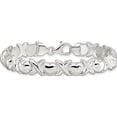 thumbnail image 3 of Sterling Silver Polished X And O Bracelet (8 9) Made In Italy qg3312-8, 3 of 5