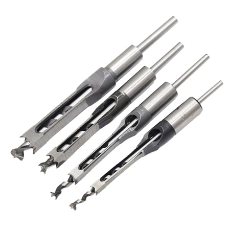 oshhni 4pcs Alloy Square Drill tool Cutter Wood Drill Bit Mortising Woodworking DIY Engraving Tools 6.4/8/9.52/12.7mm