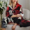 thumbnail image 6 of Sigee Red And White Screaming Demon Skull for Women’s Pajama Sets Long-Sleeved Pjs Sets for Women 2 piece Sleepwear-X-Large, 6 of 7