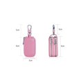 thumbnail image 5 of Estuche para llaves de coche NQ Monedero de cuero con doble cremallera Rosa, 5 of 5