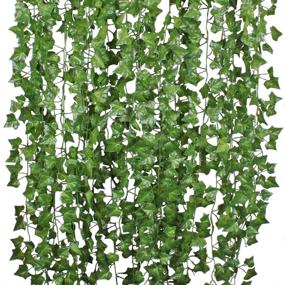 Wofair Silk Fake Ivy Leaves Hanging Vine 84ft 12 Strands Artificial Flowers Ivy Plants Leaf