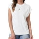 thumbnail image 1 of INSPIRAR CHIC Top Texturizado de Verano para Mujer con Mangas Cortas, Cuello Redondo, Suéter Casual Básico XS Blanco, 1 of 6
