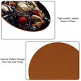 thumbnail image 5 of Santa Claus 6PCS Round Microfiber Leather Bar Coasters, 11x11 cm/4.3x4.3 in, Drink Coasters for Home and Kitchen, Furniture from Water Marks and Scratches, 5 of 6