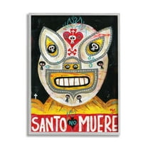 Stupell Industries Santo No Muere Mexican Wrestler Mask Skull Motif Framed Wall Art, 24 x 30, Design by Jorge R. Gutierrez