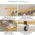 thumbnail image 6 of Double Rod Clothing Garment Rack, Rolling Clothes Organizer on Wheels for Hanging Clothes, Easy to Assemble, Adjustable, Gold, 6 of 8
