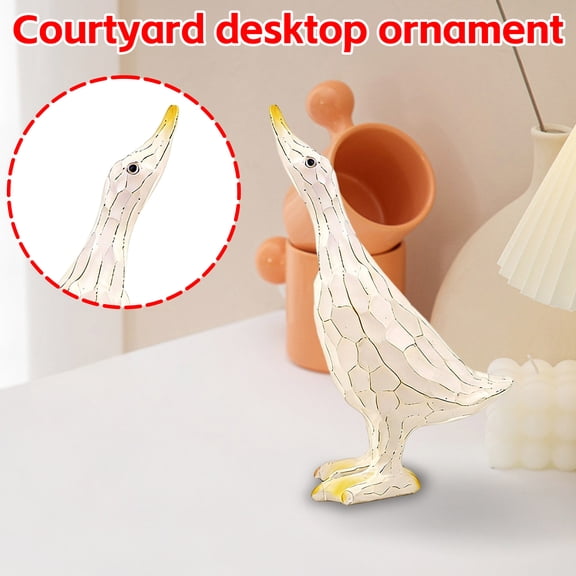 Unique Garden Decoration Head-Tilted Duck Ornament - 6.7-Inch Height Outdoor Yard Decor - For Home Patio Landscaping Decor, Outdoor Garden Spaces, Balcony, Porch, Backyard, Front