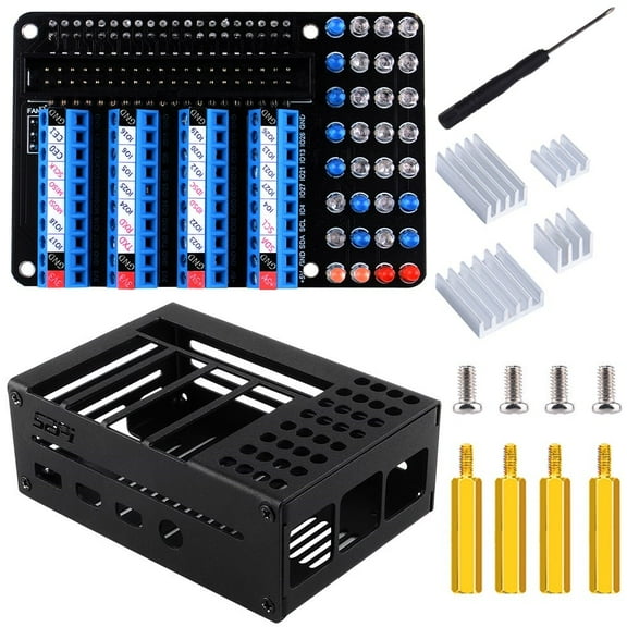 52Pi Raspberry Pi GPIO Screw Terminal Block Breakout Board HAT Kit with GPIO Status LED, Raspberry Pi 4 Case,Raspberry Pi GPIO Expansion Board Breakout Module for Raspberry Pi 4
