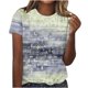 thumbnail image 1 of Tops Cortos para Mujeres Retro Impreso Cuello Redondo Manga Corta, Camiseta Casual para Uso Diario Y de Fiesta, 1 of 4