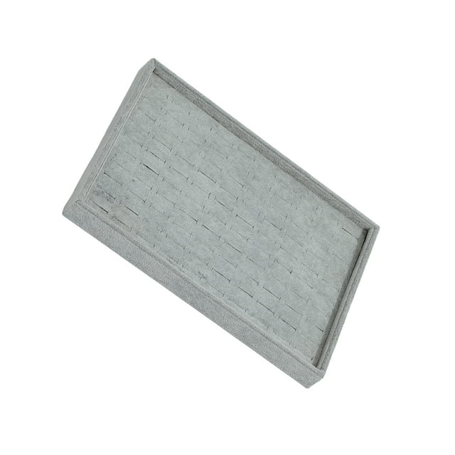 Youkk Non-deformable Velvet Ring Display Tray Jewelry Boutiques And Home Storage Non-shedding Durability Grey 1Set