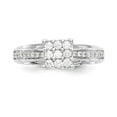 thumbnail image 4 of 14K White Gold Ring Band Engagement Diamond Round Complete Cluster, Size 5, 4 of 8