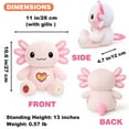 thumbnail image 3 of Axolotl Plush/ Axolotl Plush with 9 Pcs/12 Pcs of Axolotl Stuffed Animal Clothes and Accessories, Axolotl Plush Gifts Ideas for Girls Ages 3 to 12, 3 of 7