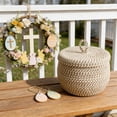 thumbnail image 5 of AURIGATE Cotton Rope Storage Basket with Lid, 9x7in Beige Woven Organizer Basket for Home Kitchen Decor, 5 of 6