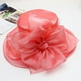 thumbnail image 3 of Hauaitttt Womens Summer Dress Hat Wide Leaf Flower Bridal Shower Hat Sun Hats Beach Hat Periphery Hat Sailing Hats for Women Womens Visors No Headache Hat with Ponytail Hole for Women Tennis Baseball, 3 of 4
