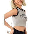 thumbnail image 2 of Lovito Casual Plain Contrast Binding Round Neck Letter Print Tank Top, 2 of 5