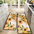 thumbnail image 4 of Kitchen Rugs Sets Of 2,Leaf Newspaper Text Sunflower Pattern Anti Fatigue Kitchen Mat Rugs Non Slip Washable,Decorative Kitchen Floor Mats for Kitchen,Sink,Laundry,17"x47"+17"x47", 4 of 5