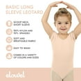 thumbnail image 3 of Elowel Toddler Leotard for Girls Basic Short Sleeves for Gymnastic Dance Ballet Nude Pink Size 4-6, 3 of 7