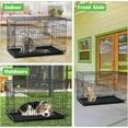 NiamVelo Heavy Duty Large Dog Crate, 42 inch DoubleDoor Metal Dog Cage