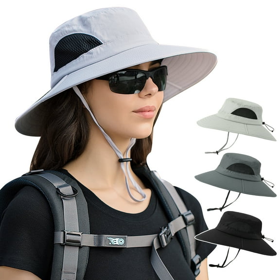 IC ICLOVER Waterproof Bucket Hat for Women and Men - UV Protection Beach Sun Hat Fishing Safari Boonie Packable Hat - Light Gray