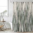 thumbnail image 6 of Polyester Fabric Sage Green Vintage Shower Curtain, Stripes Painting Retro Abstract Art Waterproof Bathtub Curtain Bathroom Decor Set with Hooks 36 x 72 Inches, 6 of 6