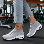 Women's Walking Shoes Sock Sneakers - Mesh Air Cushion Lady Girls Modern Jazz Dance Easy Shoes Platform Loafers