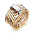 thumbnail image 1 of Bague en Acier Inoxydable pour Femmes, Promesse de Mariage, Fiançailles, Or, 1 of 2