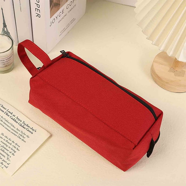 Estuche para lápices de gran capacidad - organizador de 3 compartimentos con cremallera, bolsa de papelería de tela resistente para bolígrafos, gomas y material escolar
