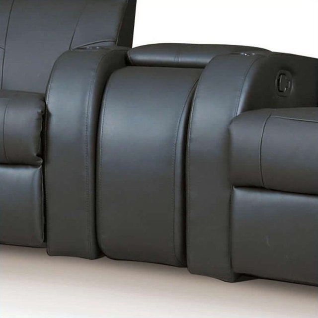 Stonecroft Furniture Console de Cinéma Maison en Cuir de Rue en Noir
