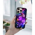 thumbnail image 5 of WIRESTER Shockproof Soft Rubber Cover Case for Apple iPhone 16 Pro Max 6.9" 2024, Purple Nebula Galaxy, 5 of 5