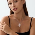 thumbnail image 2 of Ydou Love Heart Pendant Necklace for Women, 18K White Gold over Silver April Birthstone Jewelry Mother's Day Gifts for Women Mom Wife/Lover, 2 of 8